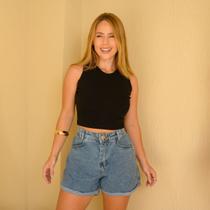 Short Básico Marmorizado 100 Jeans Algodão Com a Barra Dobrada Short Básico Marmorizado 100 Jeans Algodão Com a Barra Dobrada