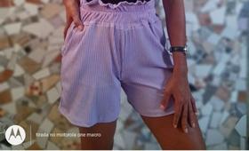 Short básico tecido cor lilás