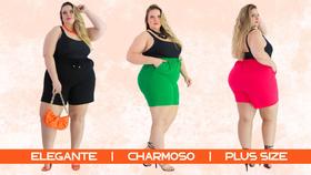 Short Bermuda Alfaiataria Duna Plus Size Ajuste Na Cintura - Wild