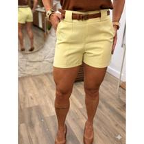 Short Bermuda Feminina Alfaiataria Elegante Casual com Bolsos