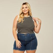 Short Bermuda Feminina Cintura Alta Plus Size Modeladora Confortável Top com Elastano Short Bermuda Feminina Cintura Alta Plus Size Modeladora Confortável Top com Elastano