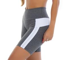 Short Bermuda Feminina Fitness Academia Elástico Lateral Mescla