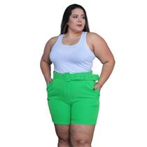 Short Bermuda Feminina Plus Size Alfaiataria Social