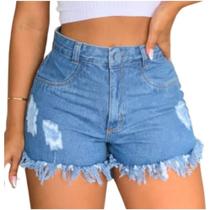 Short Bermuda Jeans Feminina Sem Lycra Desfiado Tamanho 44