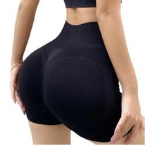 Short Bermuda Levanta Bumbum Cintura Alta Modeladora Fitness