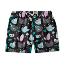 Short Bermuda Moda Praia Em Táctel Estampada Estilo Primavera Verão