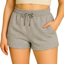 Short Bermuda Moletom Feminino Dia a Dia Conforto Novidade