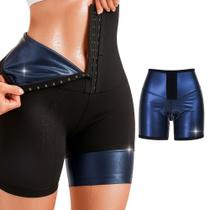 Short Bermuda Queima Gordura Ação Térmica da Cintura á Coxa Feminino Efeito Sauna Alta Compressão