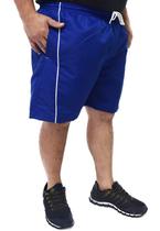 Short Bermuda Tactel Plus Size Butu Biru Extra Grande Azul