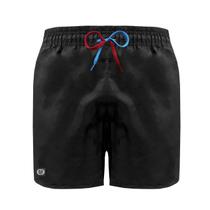 Short Bermudas Praia Verão Cor Preto C/ Cordão Duas Cores