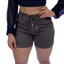 Short Brim Elegante com Detalhe em Amarração - Tamanho Único Short Brim Elegante com Detalhe em Amarração - Tamanho Único