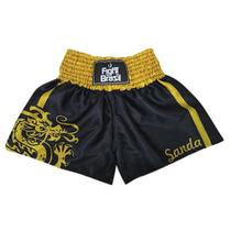 Short Calção Boxe Chinês Dragon Sanda Fb3014 - Pre/Amar - Unid