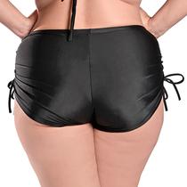 Short Calcinha Plus Size com Franzido nas Laterais Preto Short Calcinha Plus Size com Franzido nas Laterais Preto