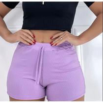 Short canelado feminino blogueira