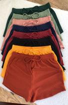 Short canelado rosa