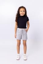 Short Canelado Teen com Bolso e Amarração Frontal Enfeite