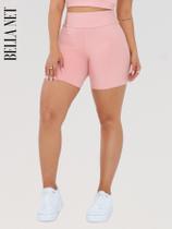 Short Cintura Alta Academia Fitness Bermuda Esportiva Suplex