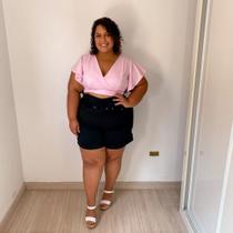Short Clochard Bengaline Preto Plus Size