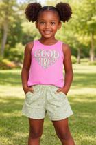 Short Com Blusinha Regatinha Menina Criança Infantil Marca Pipa Kyly Fresquinho 1 ao 8 Menina