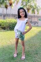 Short com cinto botânico infantil Green Short com cinto botânico infantil Green