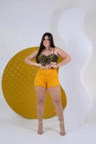 Short com elastano - amarelo tam 42 Short com elastano - amarelo tam 42