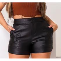 Short Couro Plus Size Feminino - OLINDA MODA