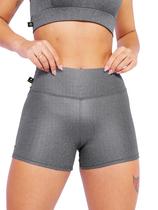 Short Curto Em Cirre Couro Brilhoso Em Suplex Poliéster Cintura Alta Fitness.