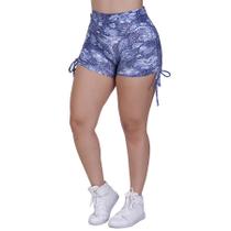 Short Curto Feminino Fitness Ajuste Cordinha na Lateral Estampado Poliamida Orbis Short Curto Feminino Fitness Ajuste Cordinha na Lateral Estampado Poliamida Orbis