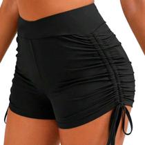 Short curto franzido cordinha lateral com forro