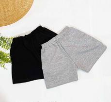 short curto infantil, nas cores preto e cinza