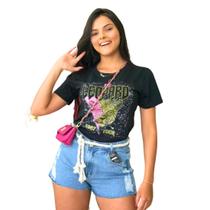 Short Curto Jeans Claro Cinto Cordão Com Destroyed Barra Fio