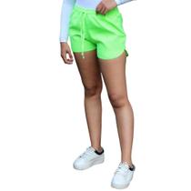 Short Curto Leve Com Cordão E Elástico Na Cintura Esportivo E Lazer Tecido Tactel - Verde Short Curto Leve Com Cordão E Elástico Na Cintura Esportivo E Lazer Tecido Tactel - Verde
