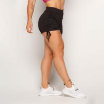 Short Curto Meia Coxa Bermudinha Suplex Moda Fitness Liso Academia Detalhe na Coxa Cores