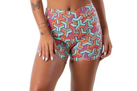 Short De Academia Legging Suplex Estampado Feminino Cintura Alta