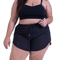 Short De Banho Feminino Plus Size Tactel Premium Praia Piscina G1, G2, G3, G4 Kit 2