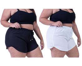 Short De Banho Feminino Tactel Saída De Praia Plus Size Piscina Leve Fresquinho Moda verão G1 Ao G6 Kit 2