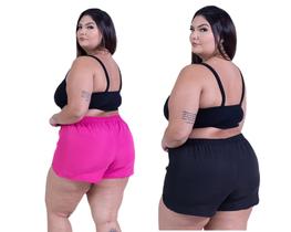 Short De Banho Feminino Tactel Saída De Praia Plus Size Piscina Leve Fresquinho Moda verão G1 Ao G6 Kit 2 Short De Banho Feminino Tactel Saída De Praia Plus Size Piscina Leve Fresquinho Moda verão G1 Ao G6 Kit 2