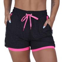 Short de Corrida Feminino Bolsos e Cadarço Short Interno Orbis Fitness