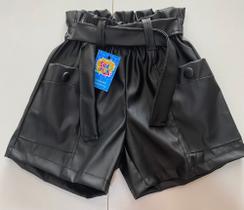 Short de couro infantil feminino