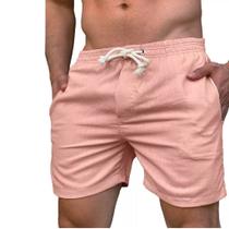 Short De Linho Masculino Básico Mauricinho Premium Lavado De Alta Qualidade Short Linho