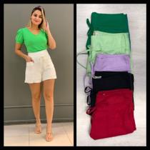 Short de linho na cor off, tamanho gg Short de linho na cor off, tamanho gg