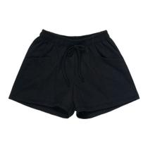 Short de moletinho leve - Cor preta - Tamanho M