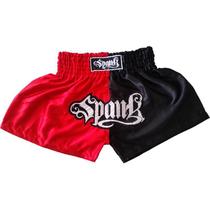 Short de Muay Thai Spank Preto e Vermelho Short de Muay Thai Spank Preto e Vermelho