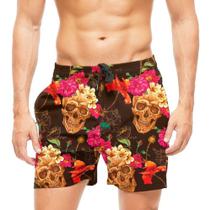 Short De Praia Shorts Banho Mauricinho Caveira Rosas 14 Short De Praia Shorts Banho Mauricinho Caveira Rosas 14