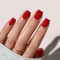 Short de verão Press On Nails Battbox Red Square para mulheres Short de verão Press On Nails Battbox Red Square para mulheres