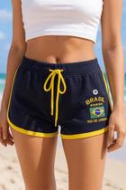 Short Do Brasil Bordado Feminino Vintage Curto