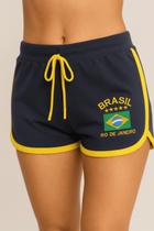 Short Do Brasil Bordado Feminino Vintage Curto