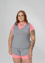 Short Doll Básico com Detalhe em Renda Plus Size