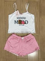 Short-doll cropped alcinha fru-fru ursinho weekend Short-doll cropped alcinha fru-fru ursinho weekend