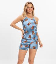 Short Doll Curto Feminino De Liganete Bella Ana Azul Short Doll Curto Feminino De Liganete Bella Ana Azul